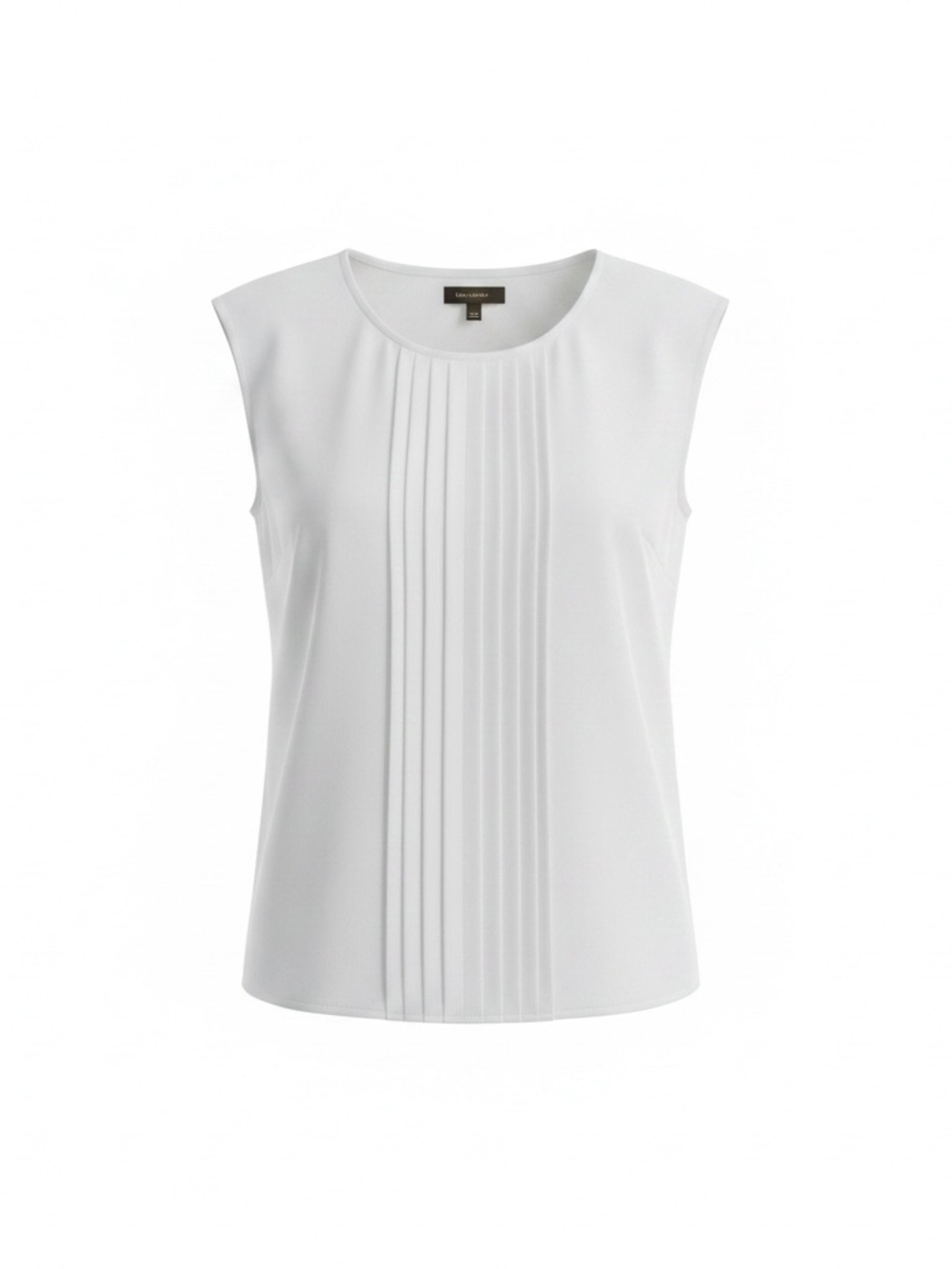 The Limited White Pleated Front Sleeveless Top